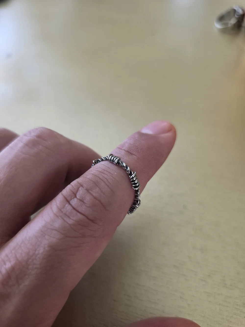 Silver Twisted Thorns Ring - Delicate Women's Band